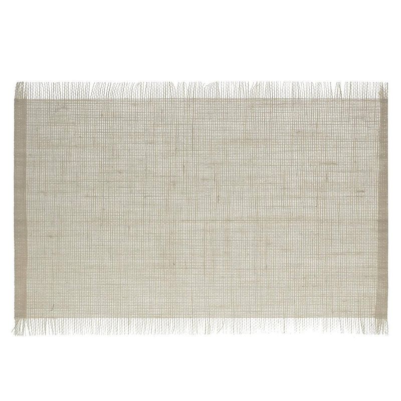 Foto van Rechthoekige placemat uni beige jute 45 x 30 cm - placemats