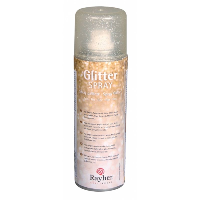 Foto van Glitter spray met gouden fijne glitters - hobbyverf