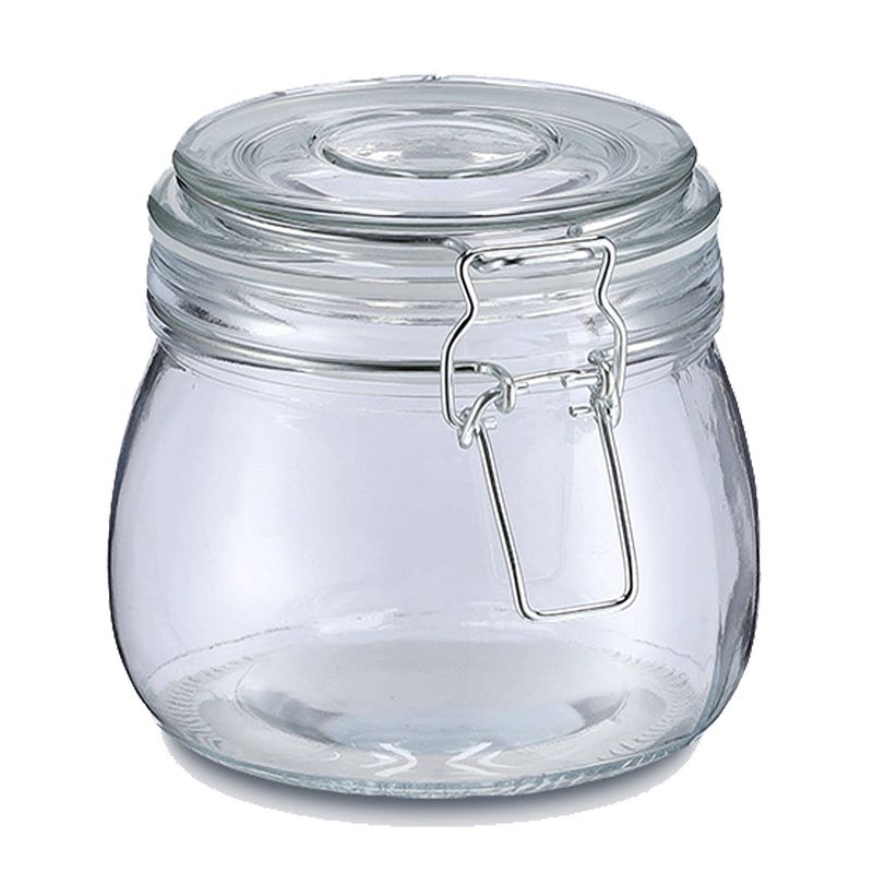 Foto van Weckpot/inmaakpot alfie - 500 ml - glas - beugelsluiting - d11 x h11 cm - weckpotten