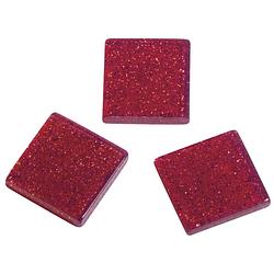 Foto van 205x stuks acryl glitter mozaiek steentjes bordeaux rood 1 x 1 cm - mozaiektegel
