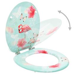 Foto van Infiori toiletbril met deksel flamingo mdf