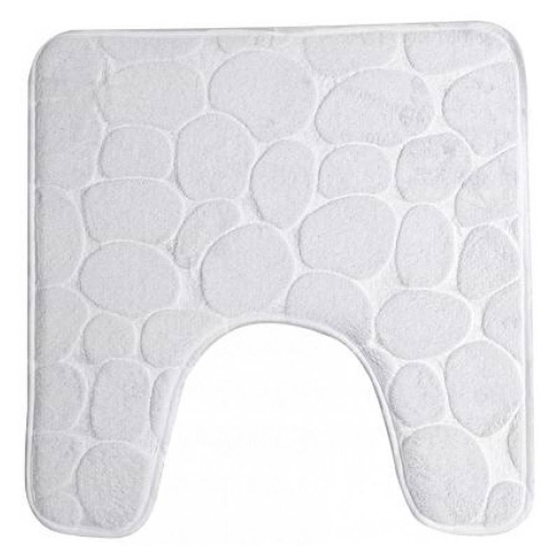 Foto van Urban living badkamerkleedje/wc badmat tapijt - memory foam - parel wit - 49 x 49 cm - badmatjes