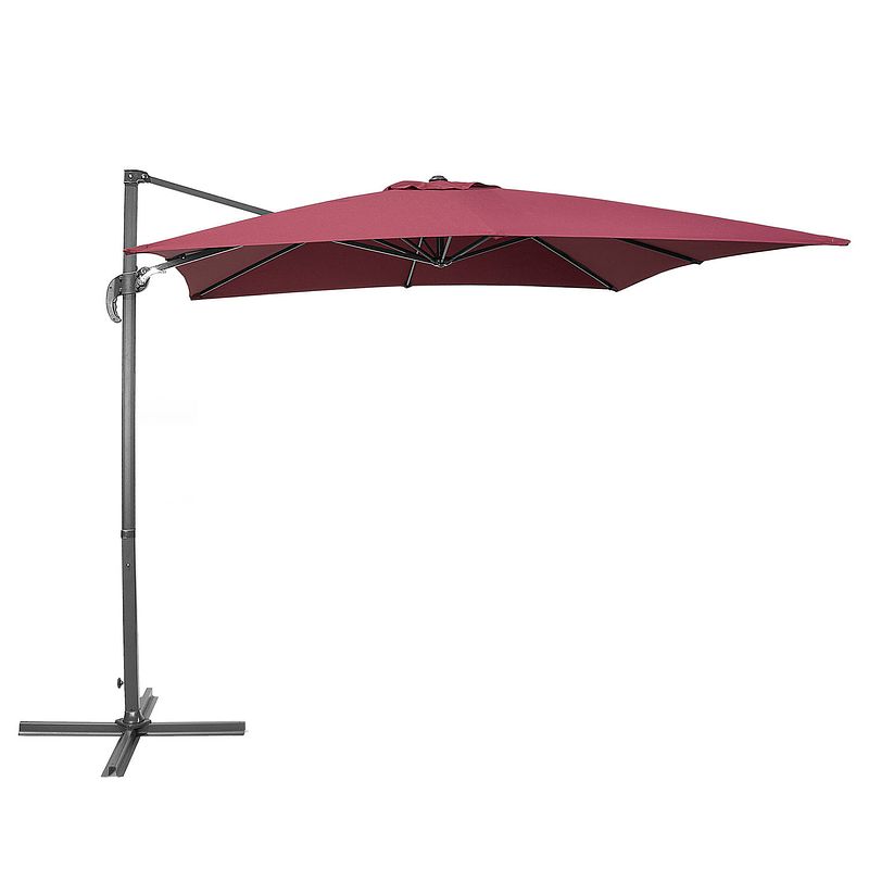 Foto van Beliani monza - cantilever parasol-rood-polyester