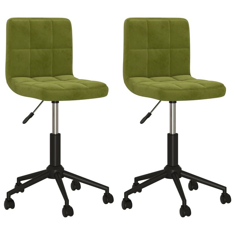 Foto van The living store draaistoelen - eetkamerstoelen - verstelbaar - fluweel - lichtgroen - 40 x 47 x (76-87.5) cm - set van