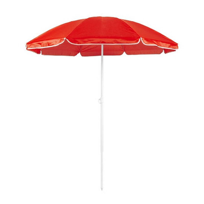 Foto van Rode strand parasol van nylon 150 cm - parasols