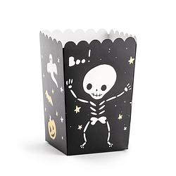 Foto van Partydeco popcorn/snoep bakjes - 6x - halloween thema - karton - 7 x 7 x 12 cm - wegwerpbakjes