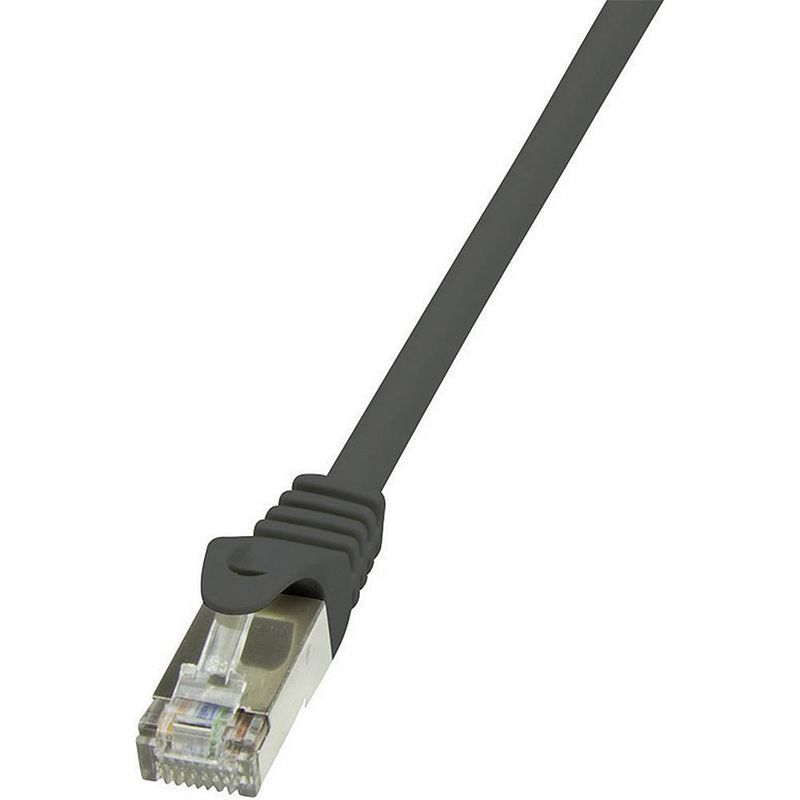 Foto van Logilink cp1063s rj45 netwerkkabel, patchkabel cat 5e f/utp 3.00 m zwart snagless 1 stuk(s)