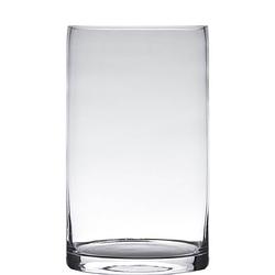 Foto van Transparante home-basics cylinder vorm vaas/vazen van glas 20 x 15 cm - vazen