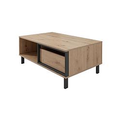 Foto van Meubella salontafel newby - eiken - antraciet - 102 cm