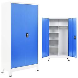 Foto van Vidaxl lockerkast met 2 deuren 90x40x180 cm metaal grijs en blauw