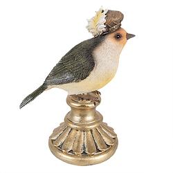 Foto van Clayre & eef decoratie beeld vogel 17 cm grijs polyresin grijs