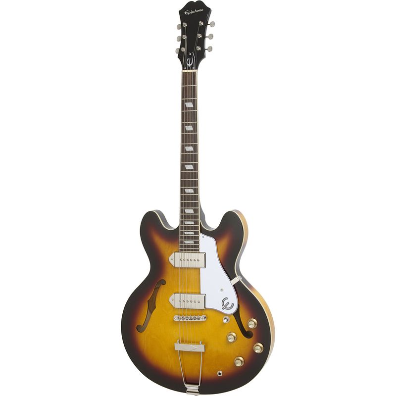 Foto van Epiphone casino vintage sunburst semi-akoestische gitaar