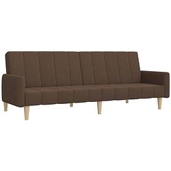 Foto van The living store bedbank - multifunctionele slaapbank - bruin - stof - 220x84.5x69 cm - makkelijk te veranderen tot