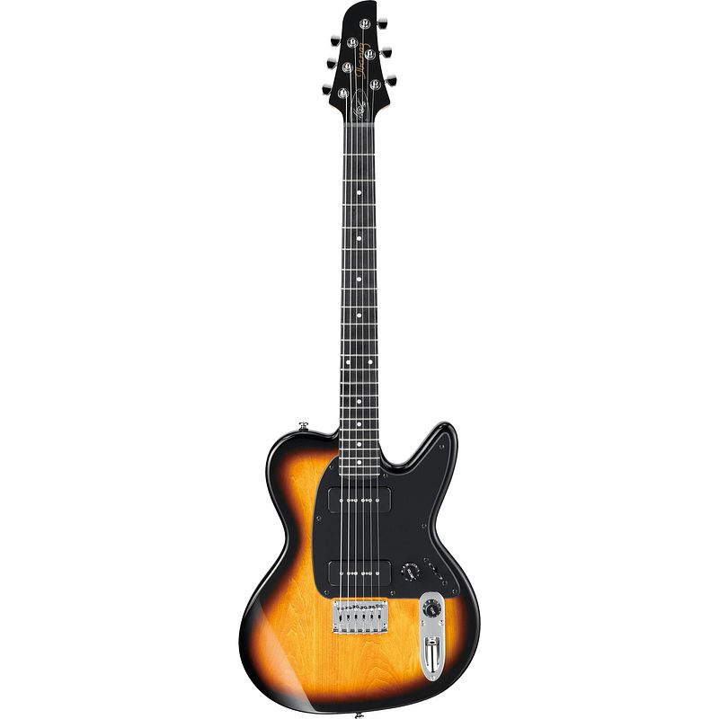 Foto van Ibanez ndm5-sb sunburst noodles signature met seymour duncan p90 stack elementen