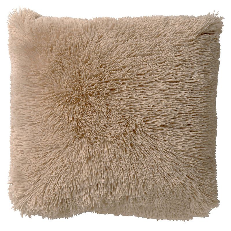 Foto van Dutch decor fluffy - kussenhoes unikleur pumice stone 45x45 cm - beige - beige