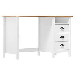 Foto van Vidaxl bureau hill range met 3 lades 120x50x74 cm massief grenenhout