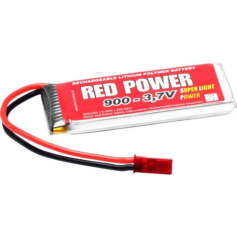 Foto van Red power lipo accupack 3.7 v 900 mah aantal cellen: 1 25 c softcase bec