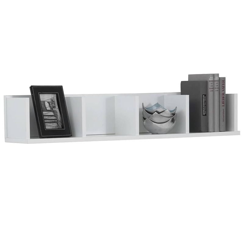 Foto van Fmd wandschap met 4 vakken 92x17x16,5 cm wit