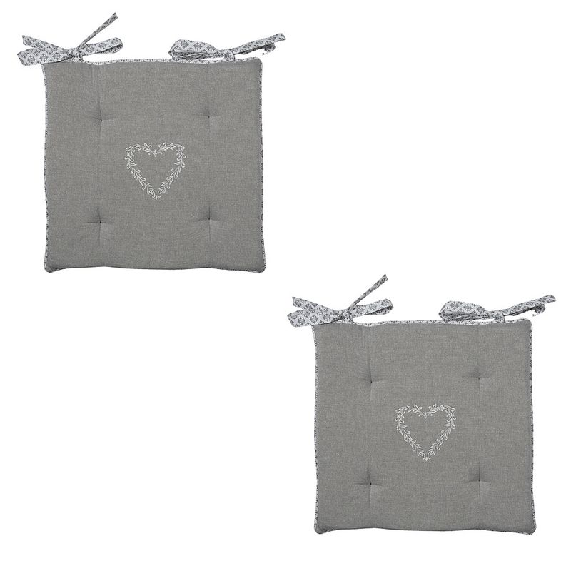 Foto van Haes deco - set van 2 sierkussens - 40x40x4 cm - 100% katoen - lovely heart