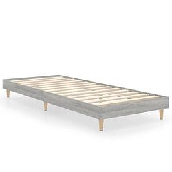 Foto van Vidaxl bedframe bewerkt hout grijs sonoma eikenkleurig 75x190 cm