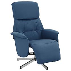 Foto van Vidaxl fauteuil verstelbaar met voetensteun stof blauw