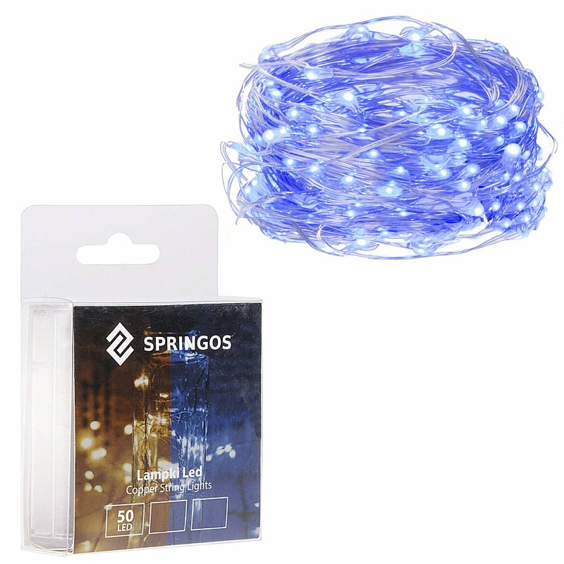 Foto van Kerstverlichting 4.9 m batterij 50 led blauw