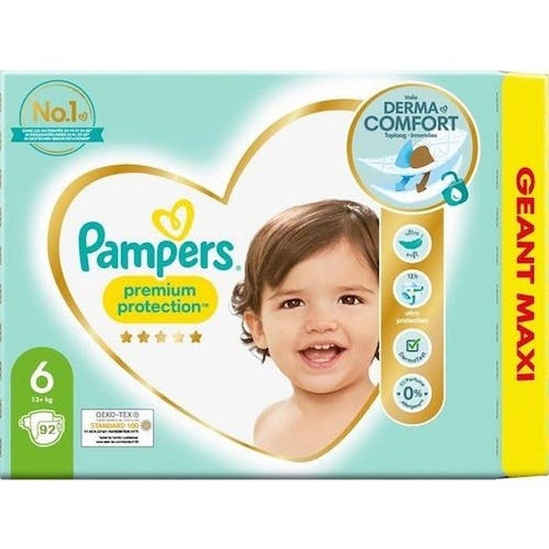 Foto van Pampers - premium protection - maat 6 - mega pack - 92 luiers