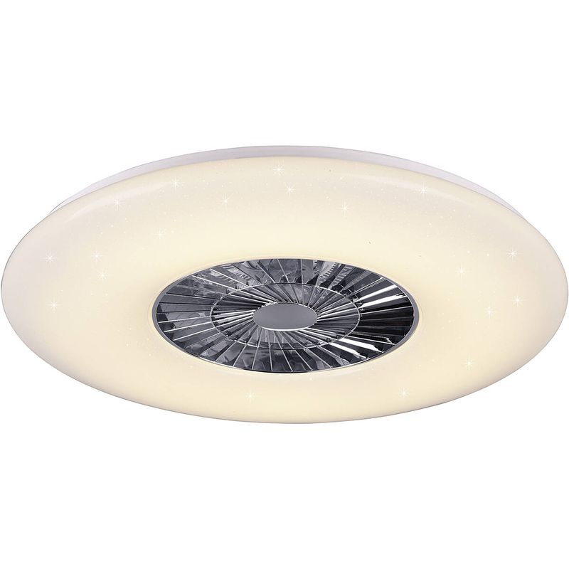 Foto van Led plafondlamp met ventilator - plafondventilator - trion vison - 60w - afstandsbediening - aanpasbare kleur - dimbaar