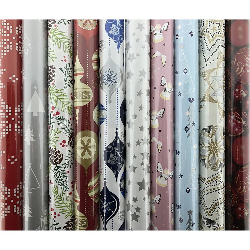 Foto van Assortiment kerstpapier cadeaupapier inpakpapier k23 - 200 x 70 cm - 5 rollen