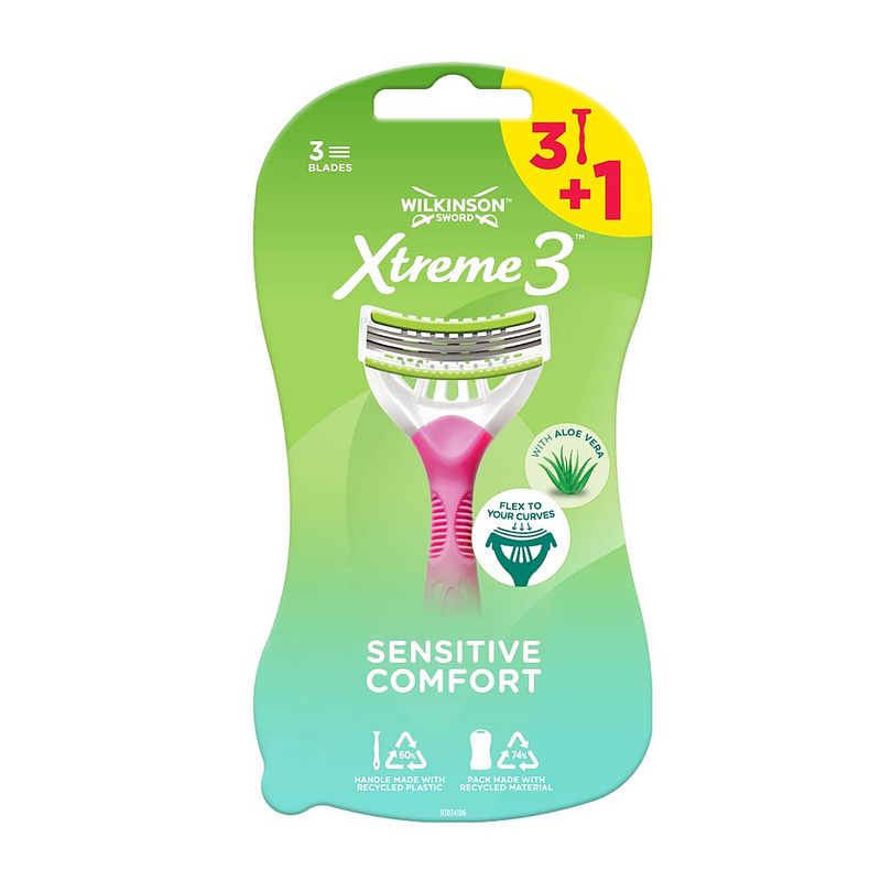 Foto van Xtreme3 sensitive comfort wegwerpscheermesjes voor vrouwen 4st