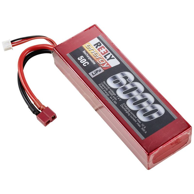 Foto van Reely lipo accupack 7.4 v 6000 mah aantal cellen: 2 50 c hardcase t-stekkersysteem