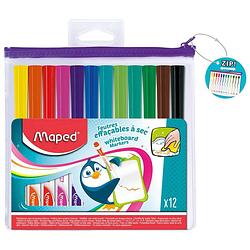Foto van Maped marker'speps whiteboardmarker, etui met 12 stuks in geassorteerde kleuren