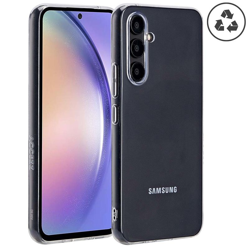 Foto van Accezz 100% recycled clear backcover samsung galaxy a54 (5g) telefoonhoesje transparant