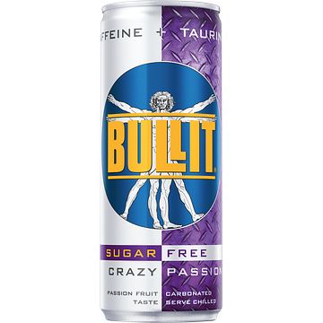 Foto van Bullit energy drink, suikervrij, passievrucht, 250ml bij jumbo