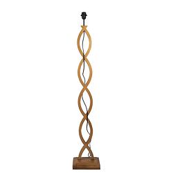 Foto van Clayre & eef vloerlamp 24x18x136 cm bruin hout staande lamp staanlamp bruin staande lamp staanlamp