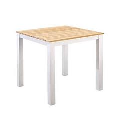 Foto van Yoi - arashi dining table 76x76cm. alu white/teak