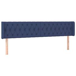 Foto van The living store hoofdeind blauw 203x16x78/88 cm - trendy design - ademend en duurzaam - verstelbare hoogte - stevige