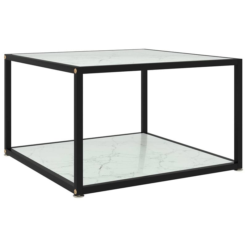 Foto van Vidaxl salontafel 60x60x35 cm gehard glas wit