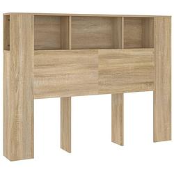 Foto van The living store hoofdbordkast - praktisch - wandmontage - 140 x 18.5 x 104.5 cm - sonoma eiken