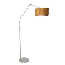 Foto van Steinhauer vloerlamp prestige chic 8104st staal kap goud velours