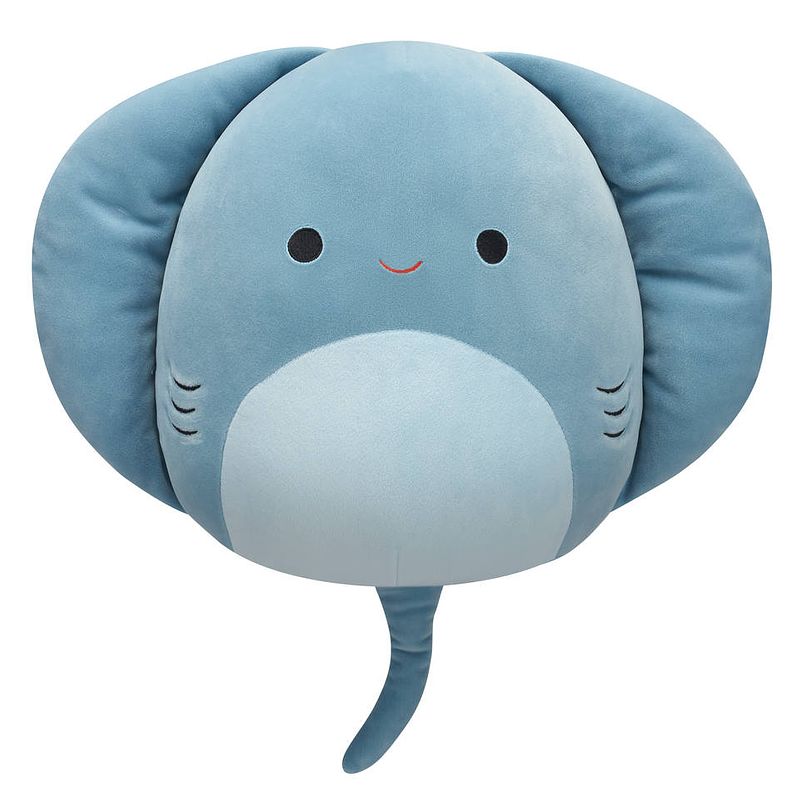 Foto van Squishmallows knuffel akilah de blauwe gestippelde rog - 30 cm