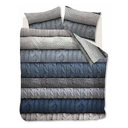 Foto van Beddinghouse benwick flanel dekbedovertrek - lits-jumeaux (240x200/220 cm + 2 slopen) - flanel - bluegrey