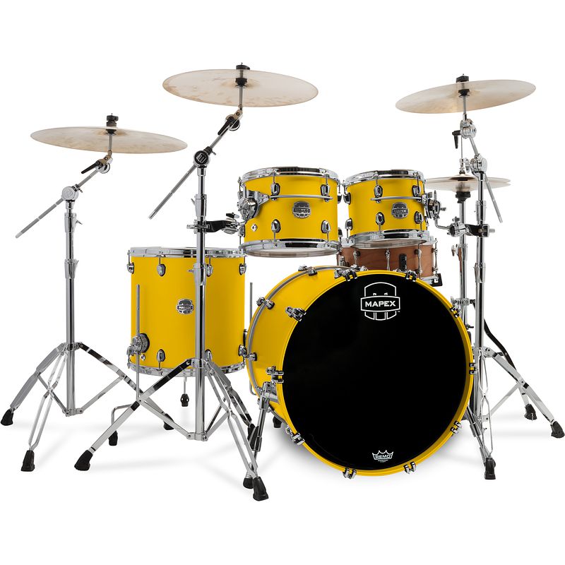 Foto van Mapex se529xbpm saturn evolution birch stage rock tuscan yellow 4d. shellset