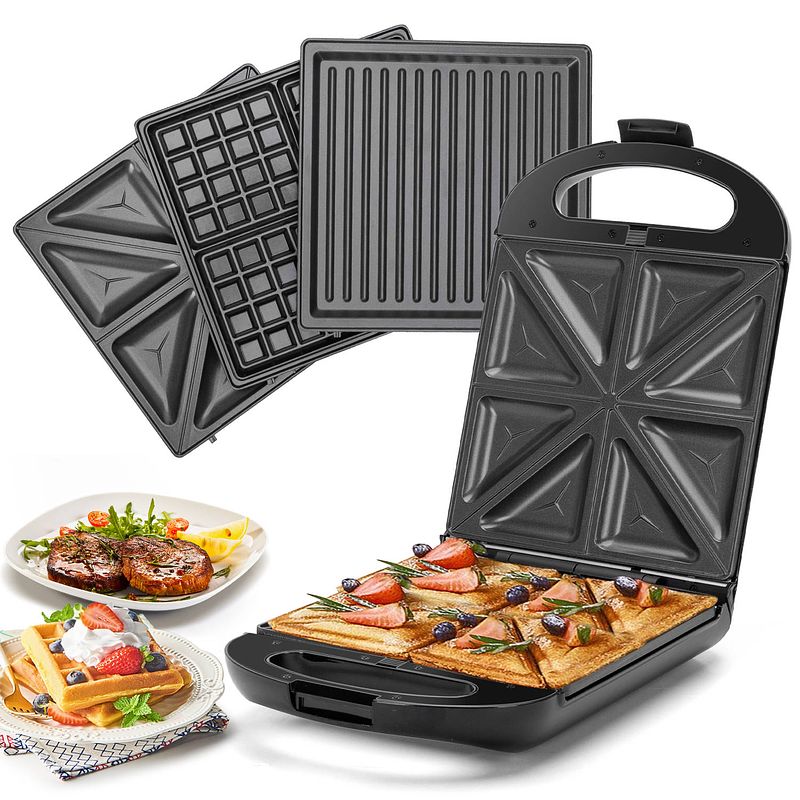 Foto van Taylor swoden - 3in1 tosti apparaat - tosti-ijzer - contactgrill- wafelijzer - 1200w - bruno 30zhg