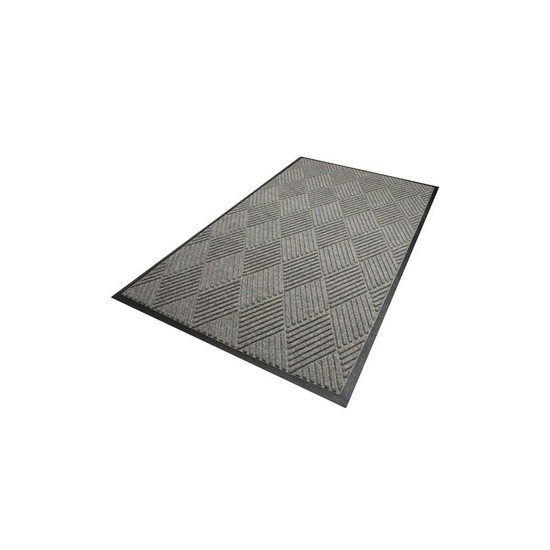 Foto van Waterhog diamond droogloopmat / schoonloopmat 60x90 cm - rubber border - grijs