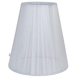Foto van Haes deco - lampenkap - natural cosy - wit katoen rond - formaat ø 14x15 cm, voor fitting e14 - tafellamp, hanglamp
