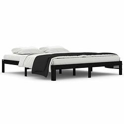 Foto van Vidaxl bedframe massief hout zwart 180x200 cm 6ft super king