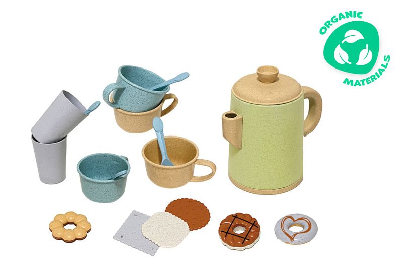 Foto van Kitchen toys theeservies met lekkernijen speelset gerecycled