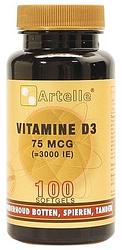 Foto van Artelle vitamine d3 75mcg softgels 100st