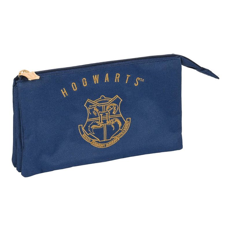 Foto van Schoolpennenzak harry potter magical bruin marineblauw (22 x 12 x 3 cm)